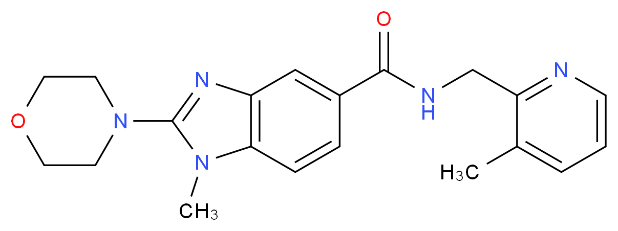 1-methyl-N-[(3-methyl-2-pyridinyl)methyl]-2-(4-morpholinyl)-1H-benzimidazole-5-carboxamide_Molecular_structure_CAS_)