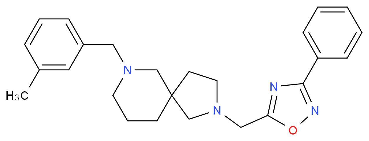 7-(3-methylbenzyl)-2-[(3-phenyl-1,2,4-oxadiazol-5-yl)methyl]-2,7-diazaspiro[4.5]decane_Molecular_structure_CAS_)