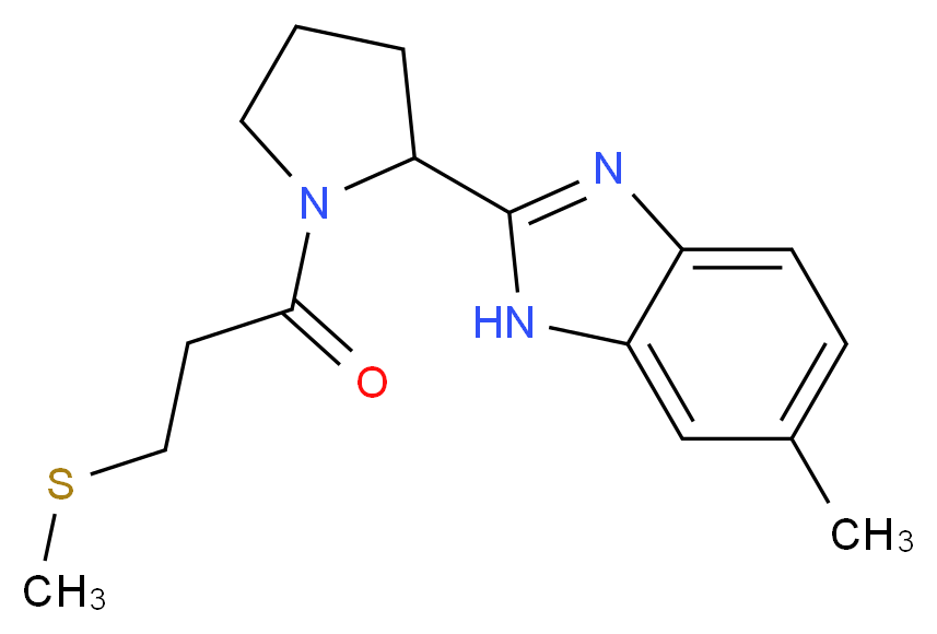 6-methyl-2-{1-[3-(methylthio)propanoyl]-2-pyrrolidinyl}-1H-benzimidazole_Molecular_structure_CAS_)