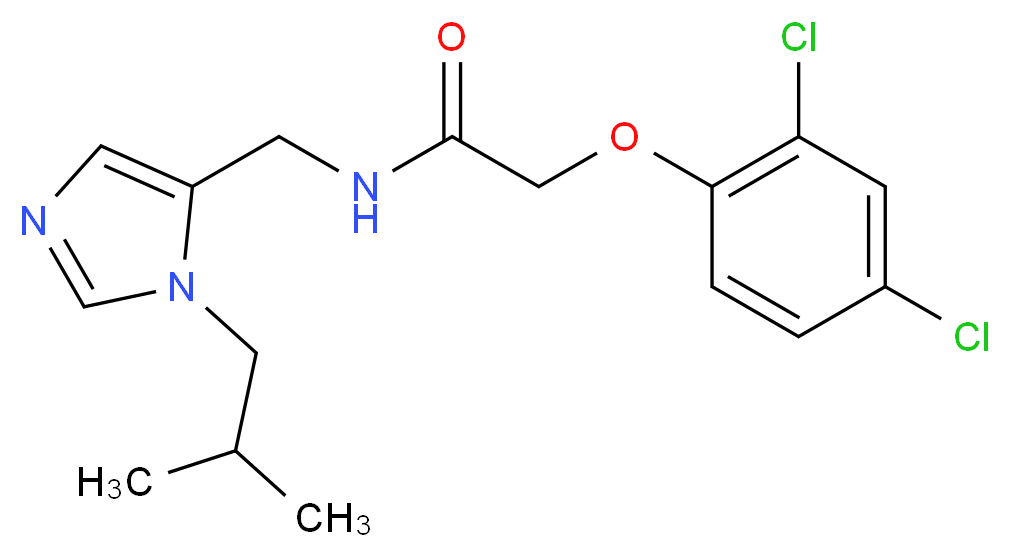 2-(2,4-dichlorophenoxy)-N-[(1-isobutyl-1H-imidazol-5-yl)methyl]acetamide_Molecular_structure_CAS_)