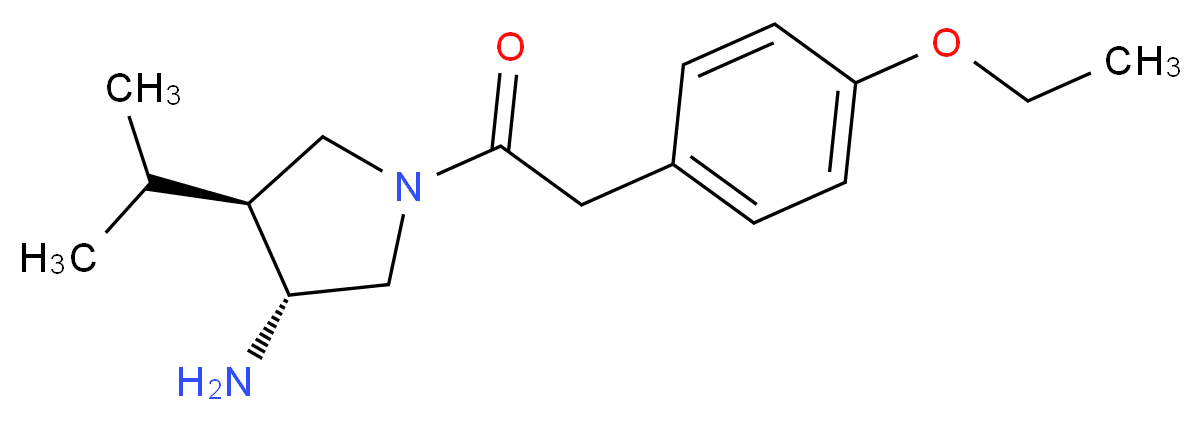 (3R*,4S*)-1-[(4-ethoxyphenyl)acetyl]-4-isopropyl-3-pyrrolidinamine_Molecular_structure_CAS_)