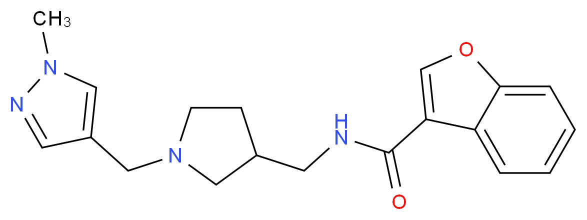 N-({1-[(1-methyl-1H-pyrazol-4-yl)methyl]pyrrolidin-3-yl}methyl)-1-benzofuran-3-carboxamide_Molecular_structure_CAS_)