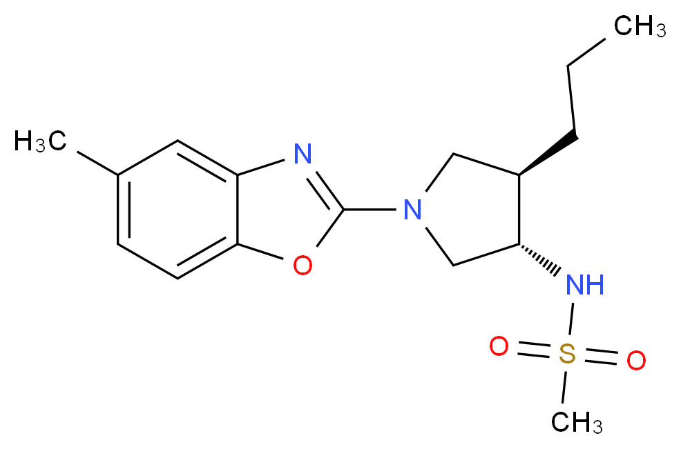 N-[(3S*,4R*)-1-(5-methyl-1,3-benzoxazol-2-yl)-4-propyl-3-pyrrolidinyl]methanesulfonamide_Molecular_structure_CAS_)