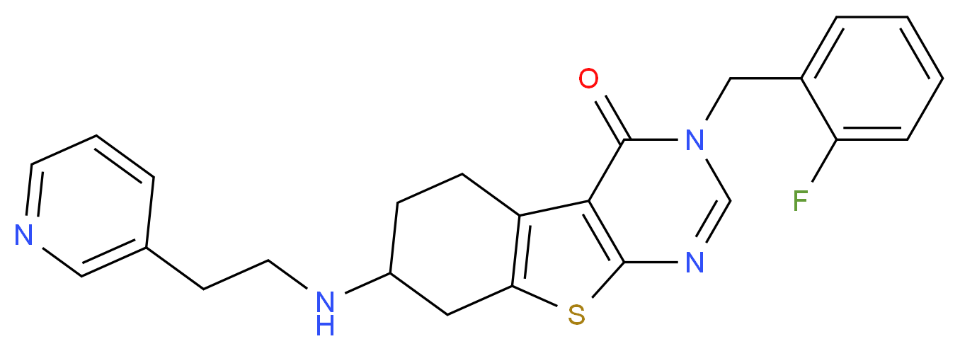 3-(2-fluorobenzyl)-7-{[2-(3-pyridinyl)ethyl]amino}-5,6,7,8-tetrahydro[1]benzothieno[2,3-d]pyrimidin-4(3H)-one_Molecular_structure_CAS_)