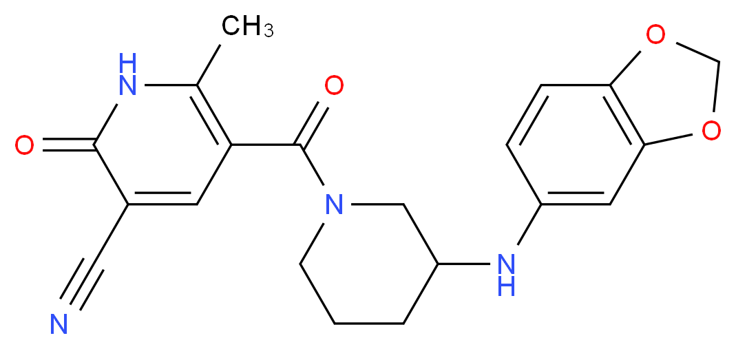 5-{[3-(1,3-benzodioxol-5-ylamino)-1-piperidinyl]carbonyl}-6-methyl-2-oxo-1,2-dihydro-3-pyridinecarbonitrile_Molecular_structure_CAS_)