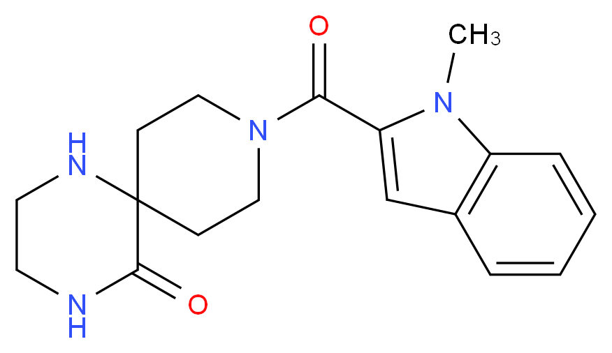 9-[(1-methyl-1H-indol-2-yl)carbonyl]-1,4,9-triazaspiro[5.5]undecan-5-one_Molecular_structure_CAS_)