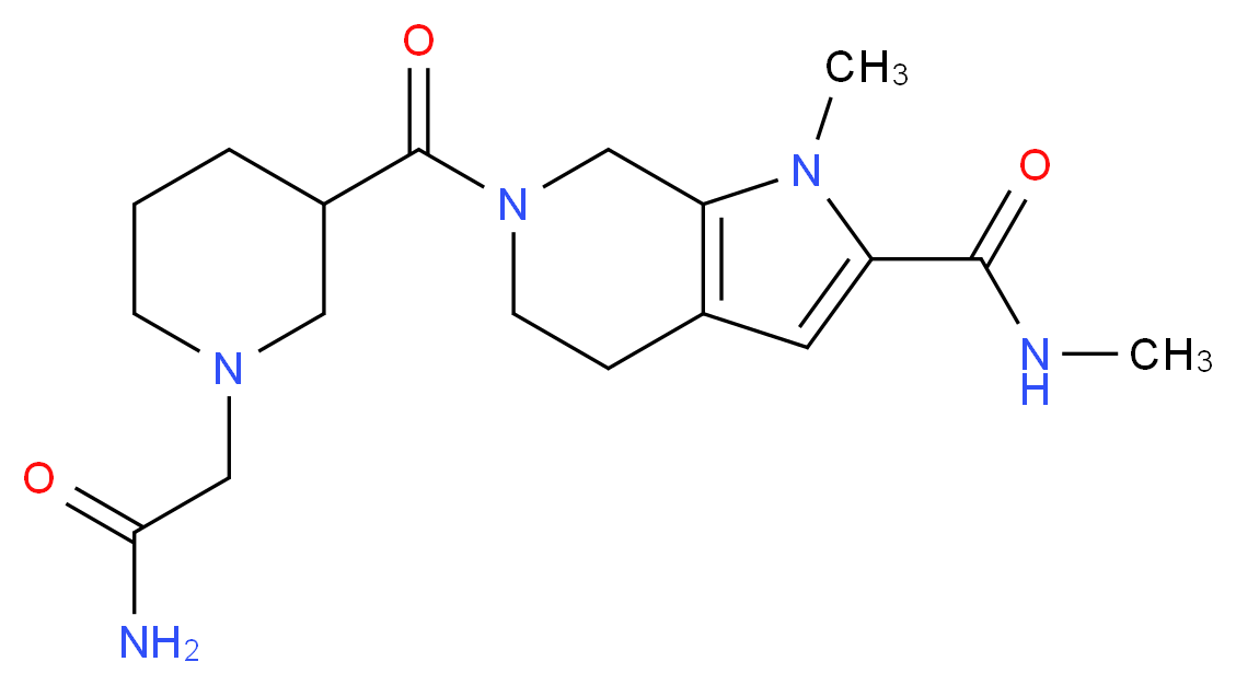 6-{[1-(2-amino-2-oxoethyl)-3-piperidinyl]carbonyl}-N,1-dimethyl-4,5,6,7-tetrahydro-1H-pyrrolo[2,3-c]pyridine-2-carboxamide_Molecular_structure_CAS_)