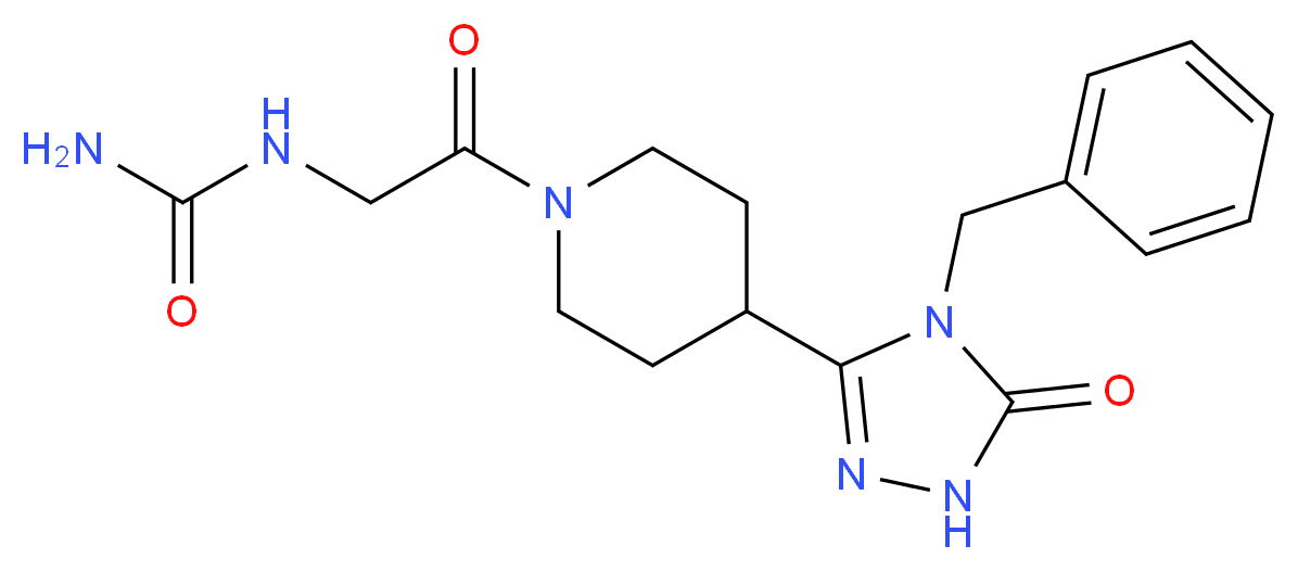 N-{2-[4-(4-benzyl-5-oxo-4,5-dihydro-1H-1,2,4-triazol-3-yl)piperidin-1-yl]-2-oxoethyl}urea_Molecular_structure_CAS_)