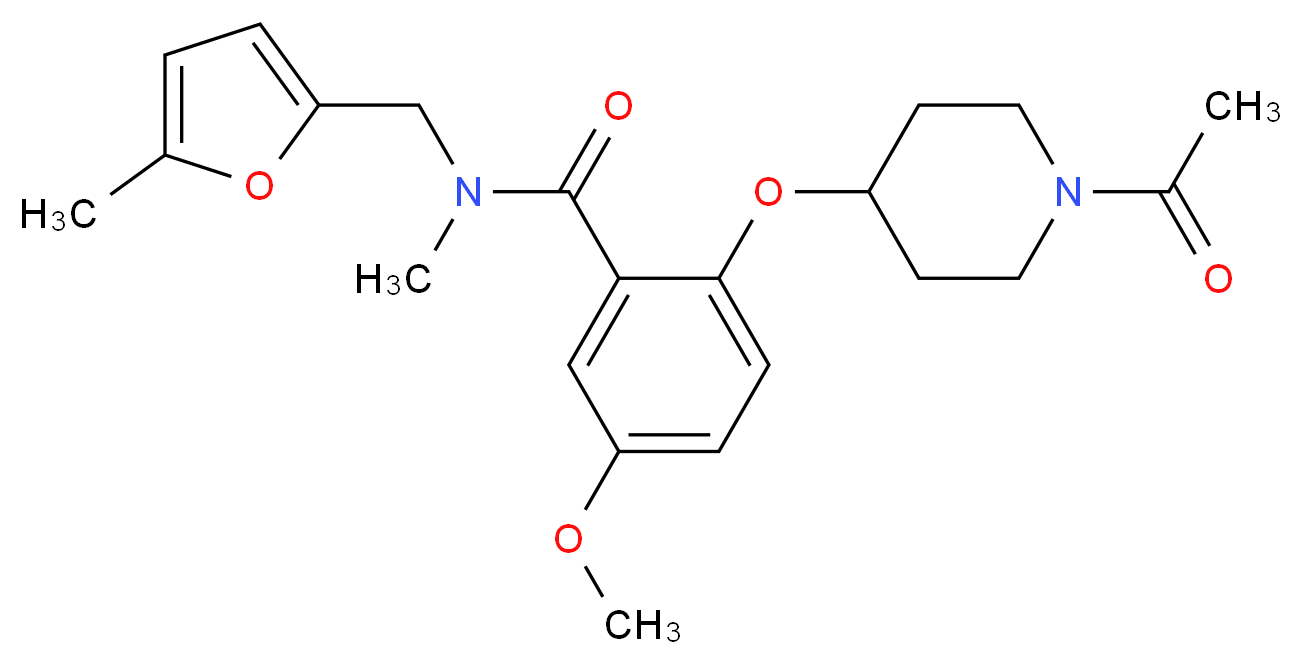2-[(1-acetyl-4-piperidinyl)oxy]-5-methoxy-N-methyl-N-[(5-methyl-2-furyl)methyl]benzamide_Molecular_structure_CAS_)