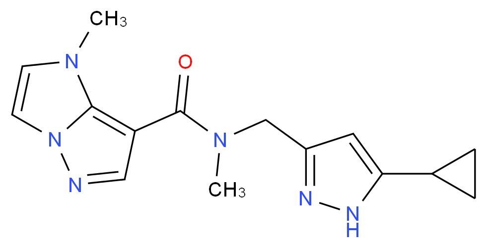 N-[(5-cyclopropyl-1H-pyrazol-3-yl)methyl]-N,1-dimethyl-1H-imidazo[1,2-b]pyrazole-7-carboxamide_Molecular_structure_CAS_)