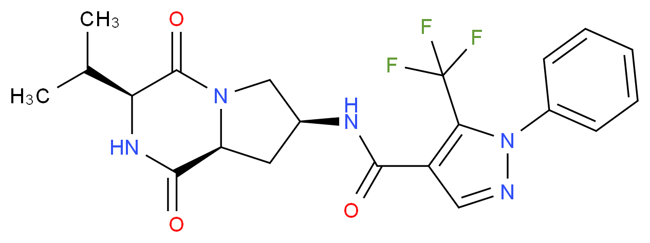 N-[(3S,7S,8aS)-3-isopropyl-1,4-dioxooctahydropyrrolo[1,2-a]pyrazin-7-yl]-1-phenyl-5-(trifluoromethyl)-1H-pyrazole-4-carboxamide_Molecular_structure_CAS_)