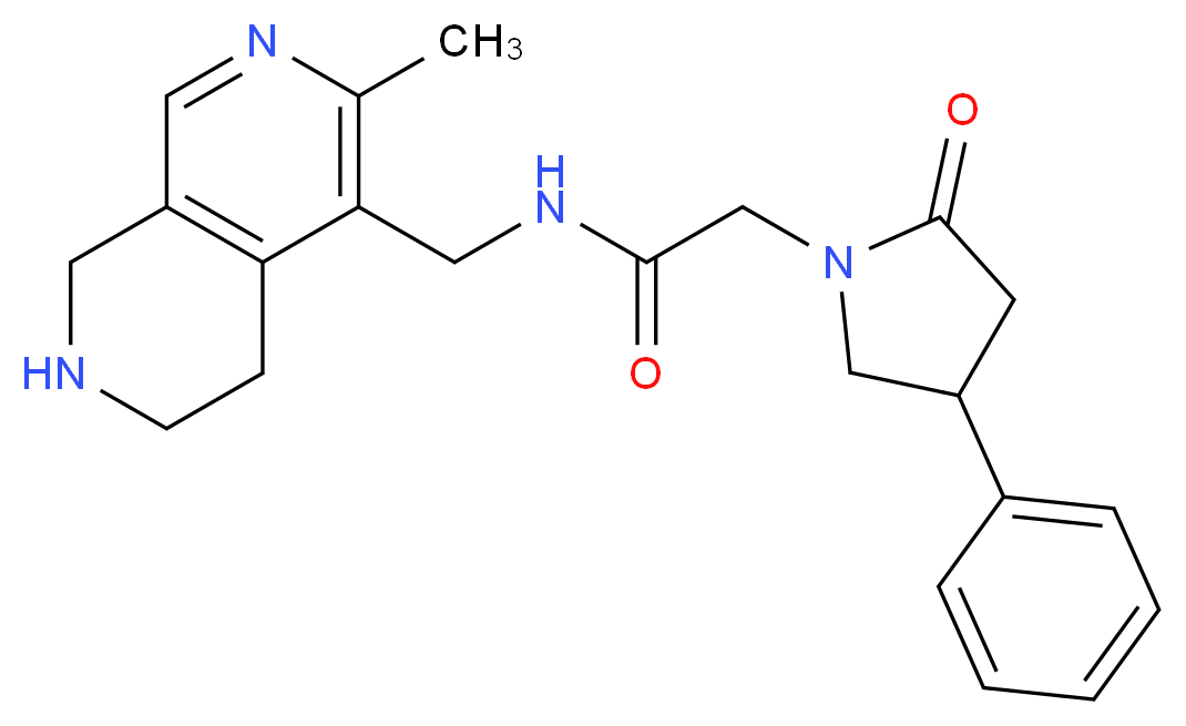 N-[(3-methyl-5,6,7,8-tetrahydro-2,7-naphthyridin-4-yl)methyl]-2-(2-oxo-4-phenyl-1-pyrrolidinyl)acetamide_Molecular_structure_CAS_)
