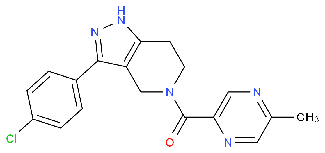 3-(4-chlorophenyl)-5-[(5-methyl-2-pyrazinyl)carbonyl]-4,5,6,7-tetrahydro-1H-pyrazolo[4,3-c]pyridine_Molecular_structure_CAS_)