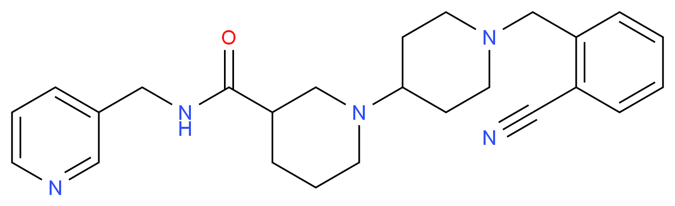 1'-(2-cyanobenzyl)-N-(pyridin-3-ylmethyl)-1,4'-bipiperidine-3-carboxamide_Molecular_structure_CAS_)