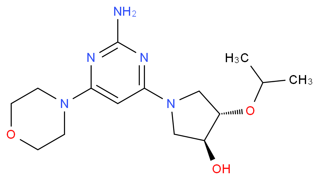 (3S*,4S*)-1-(2-amino-6-morpholin-4-ylpyrimidin-4-yl)-4-isopropoxypyrrolidin-3-ol_Molecular_structure_CAS_)