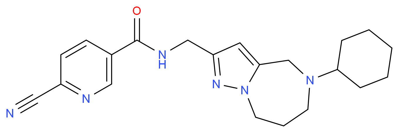 6-cyano-N-[(5-cyclohexyl-5,6,7,8-tetrahydro-4H-pyrazolo[1,5-a][1,4]diazepin-2-yl)methyl]nicotinamide_Molecular_structure_CAS_)