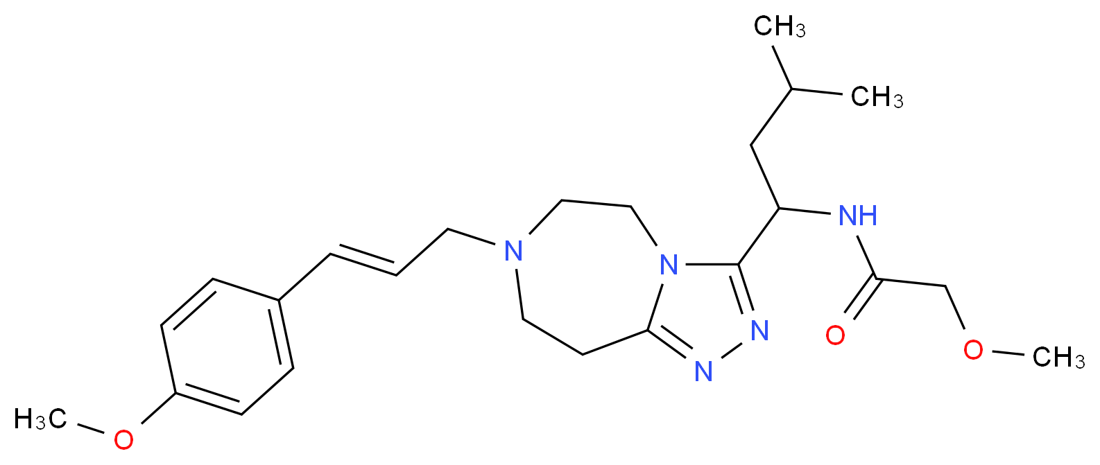 2-methoxy-N-(1-{7-[(2E)-3-(4-methoxyphenyl)-2-propen-1-yl]-6,7,8,9-tetrahydro-5H-[1,2,4]triazolo[4,3-d][1,4]diazepin-3-yl}-3-methylbutyl)acetamide_Molecular_structure_CAS_)