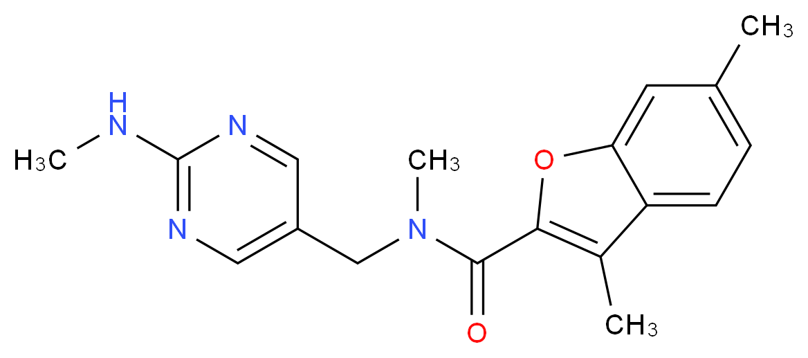 N,3,6-trimethyl-N-{[2-(methylamino)pyrimidin-5-yl]methyl}-1-benzofuran-2-carboxamide_Molecular_structure_CAS_)