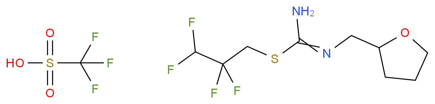 N'-(oxolan-2-ylmethyl)[(2,2,3,3-tetrafluoropropyl)sulfanyl]methanimidamide; trifluoromethanesulfonic acid_Molecular_structure_CAS_)