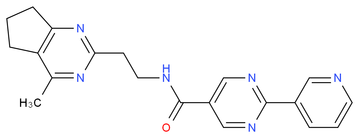 N-[2-(4-methyl-6,7-dihydro-5H-cyclopenta[d]pyrimidin-2-yl)ethyl]-2-(3-pyridinyl)-5-pyrimidinecarboxamide_Molecular_structure_CAS_)