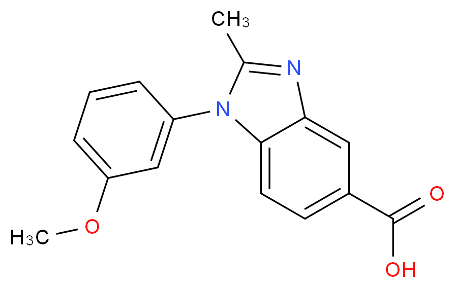 1-(3-Methoxyphenyl)-2-methyl-1H-benzimidazole-5-carboxylic acid_Molecular_structure_CAS_)