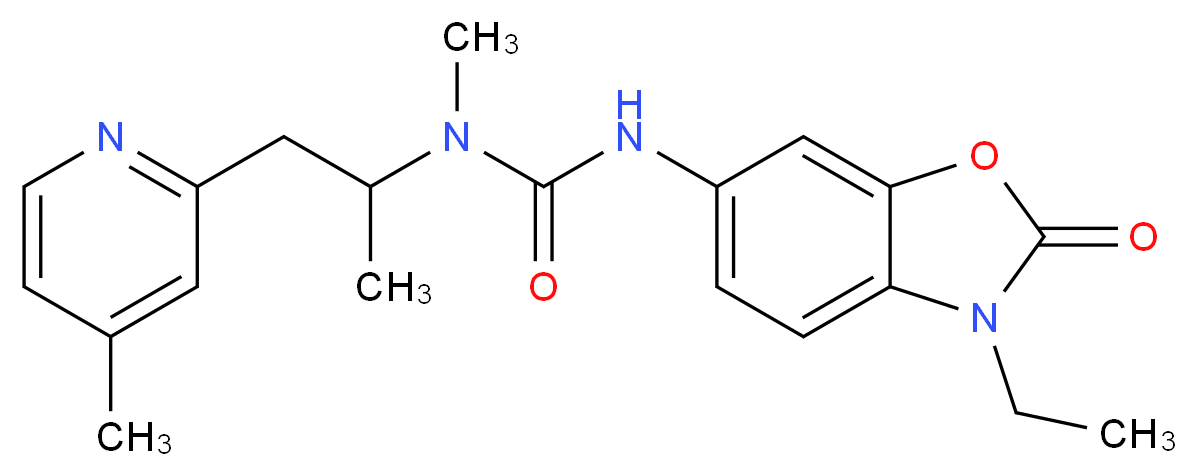 N'-(3-ethyl-2-oxo-2,3-dihydro-1,3-benzoxazol-6-yl)-N-methyl-N-[1-methyl-2-(4-methylpyridin-2-yl)ethyl]urea_Molecular_structure_CAS_)