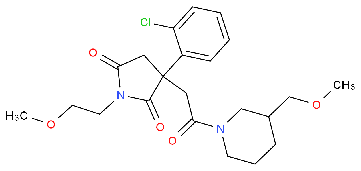 3-(2-chlorophenyl)-1-(2-methoxyethyl)-3-{2-[3-(methoxymethyl)-1-piperidinyl]-2-oxoethyl}-2,5-pyrrolidinedione_Molecular_structure_CAS_)