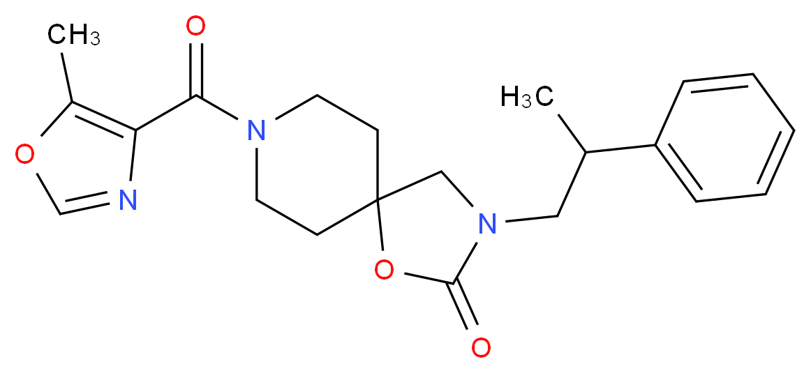 8-[(5-methyl-1,3-oxazol-4-yl)carbonyl]-3-(2-phenylpropyl)-1-oxa-3,8-diazaspiro[4.5]decan-2-one_Molecular_structure_CAS_)