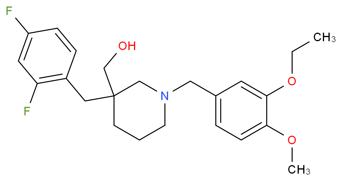 [3-(2,4-difluorobenzyl)-1-(3-ethoxy-4-methoxybenzyl)-3-piperidinyl]methanol_Molecular_structure_CAS_)