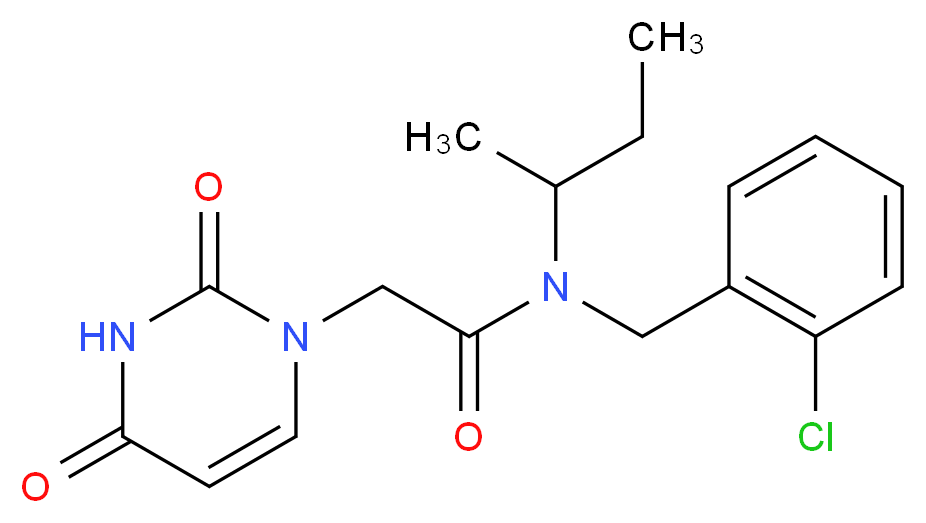 N-(sec-butyl)-N-(2-chlorobenzyl)-2-(2,4-dioxo-3,4-dihydropyrimidin-1(2H)-yl)acetamide_Molecular_structure_CAS_)