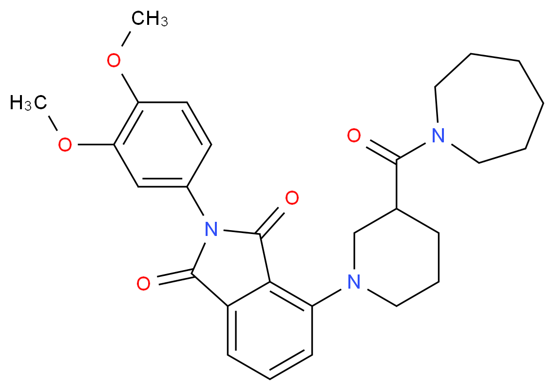 4-[3-(1-azepanylcarbonyl)-1-piperidinyl]-2-(3,4-dimethoxyphenyl)-1H-isoindole-1,3(2H)-dione_Molecular_structure_CAS_)