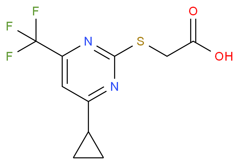 2-{[4-cyclopropyl-6-(trifluoromethyl)pyrimidin-2-yl]sulfanyl}acetic acid_Molecular_structure_CAS_)