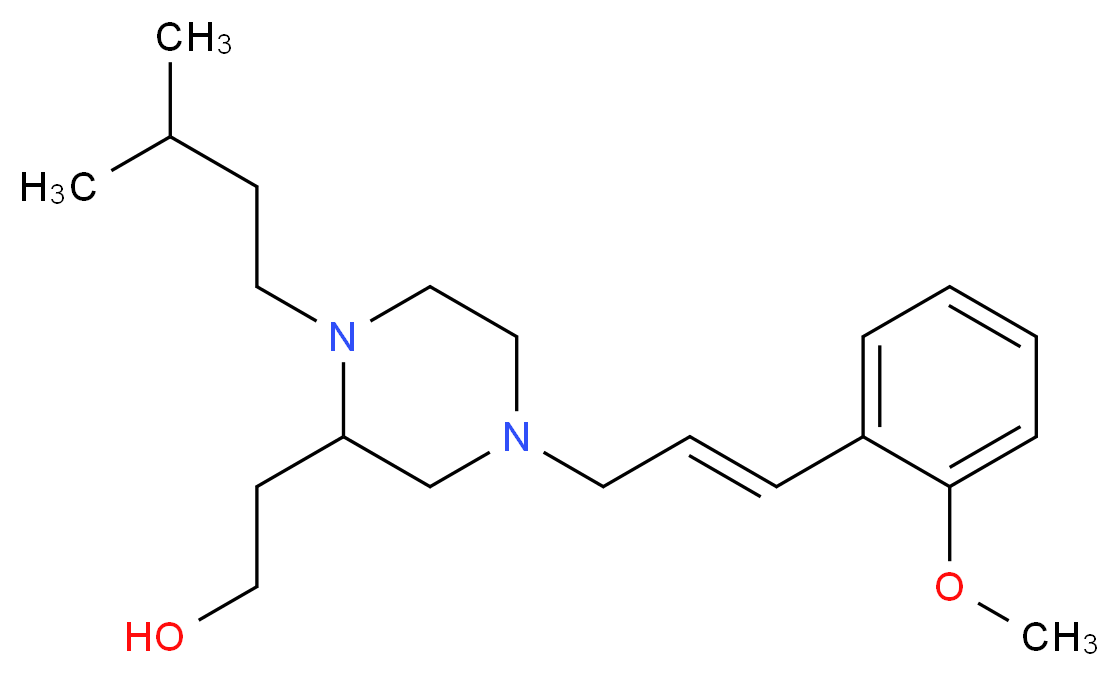 2-[4-[(2E)-3-(2-methoxyphenyl)-2-propen-1-yl]-1-(3-methylbutyl)-2-piperazinyl]ethanol_Molecular_structure_CAS_)