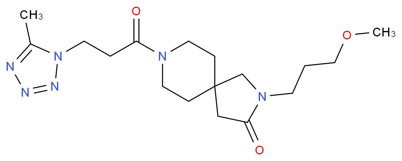 2-(3-methoxypropyl)-8-[3-(5-methyl-1H-tetrazol-1-yl)propanoyl]-2,8-diazaspiro[4.5]decan-3-one_Molecular_structure_CAS_)