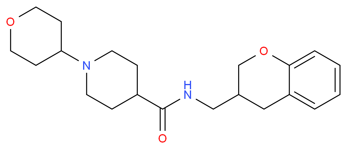 N-(3,4-dihydro-2H-chromen-3-ylmethyl)-1-(tetrahydro-2H-pyran-4-yl)piperidine-4-carboxamide_Molecular_structure_CAS_)