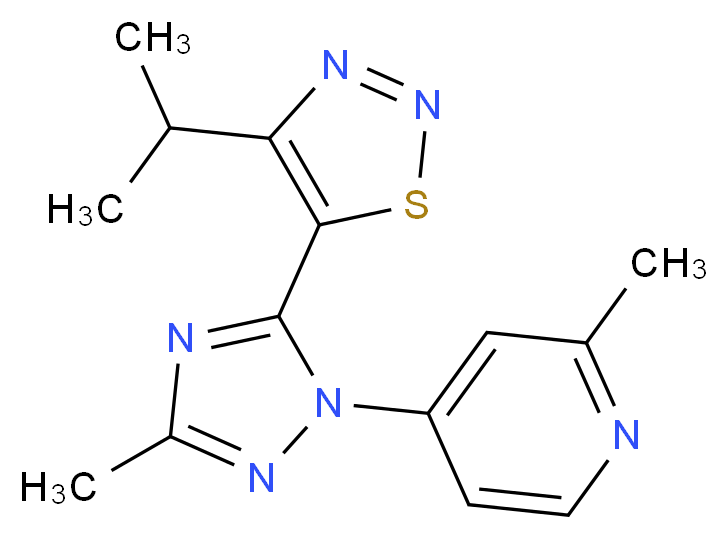 4-[5-(4-isopropyl-1,2,3-thiadiazol-5-yl)-3-methyl-1H-1,2,4-triazol-1-yl]-2-methylpyridine_Molecular_structure_CAS_)
