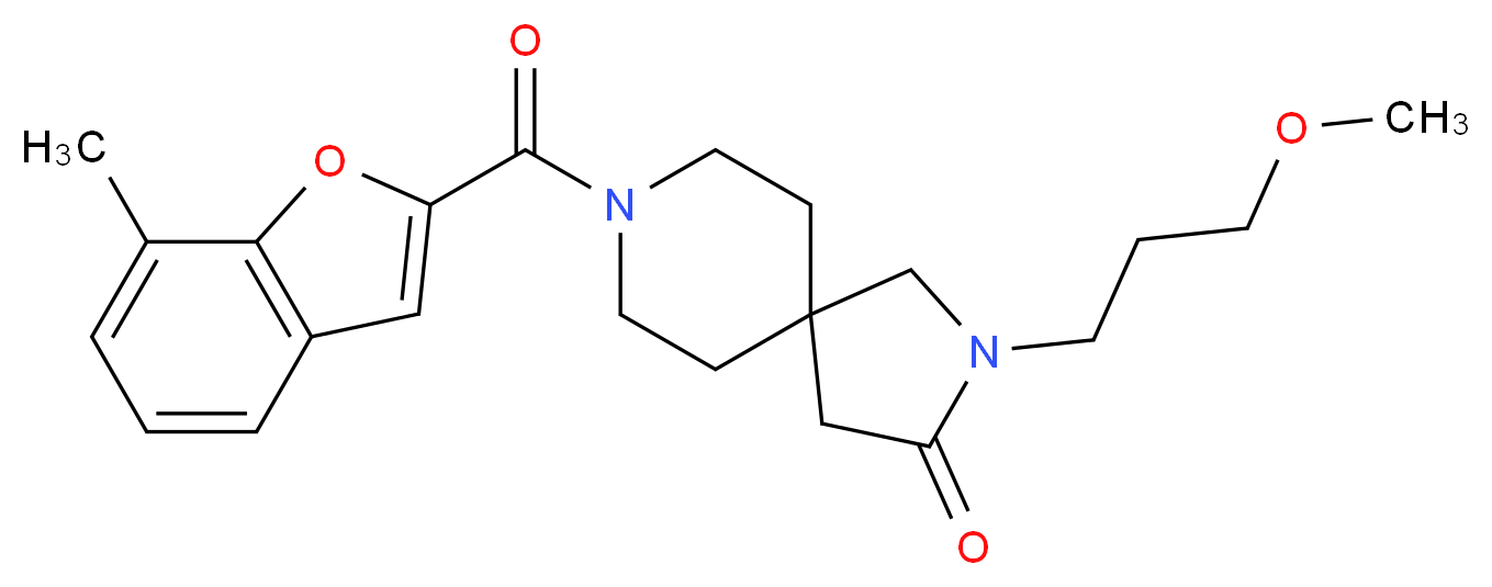 2-(3-methoxypropyl)-8-[(7-methyl-1-benzofuran-2-yl)carbonyl]-2,8-diazaspiro[4.5]decan-3-one_Molecular_structure_CAS_)