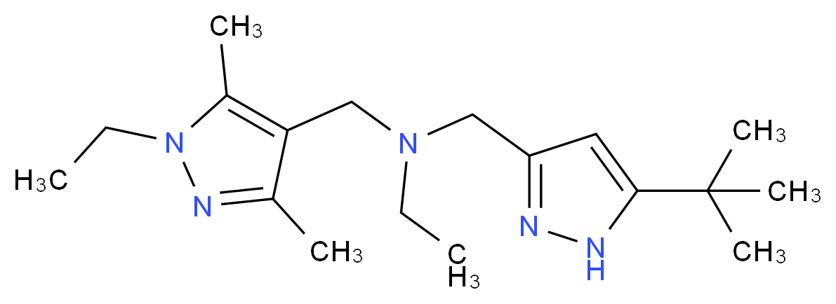 N-[(5-tert-butyl-1H-pyrazol-3-yl)methyl]-N-[(1-ethyl-3,5-dimethyl-1H-pyrazol-4-yl)methyl]ethanamine_Molecular_structure_CAS_)