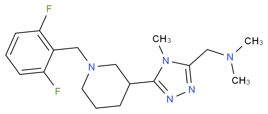 ({5-[1-(2,6-difluorobenzyl)piperidin-3-yl]-4-methyl-4H-1,2,4-triazol-3-yl}methyl)dimethylamine_Molecular_structure_CAS_)