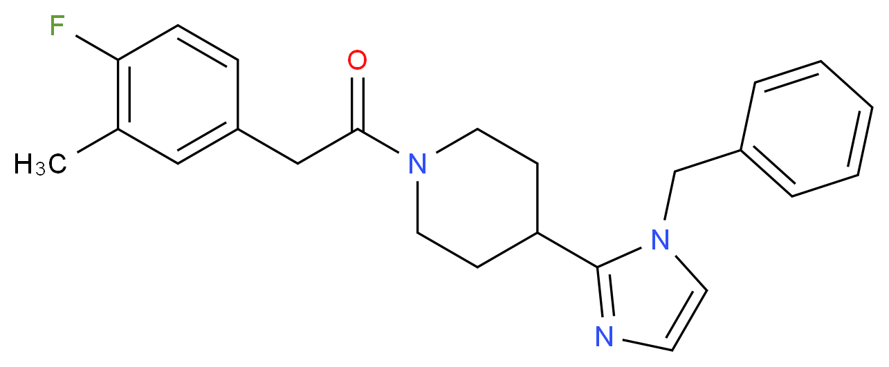 4-(1-benzyl-1H-imidazol-2-yl)-1-[(4-fluoro-3-methylphenyl)acetyl]piperidine_Molecular_structure_CAS_)