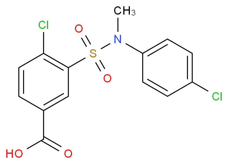 4-Chloro-3-[(4-chloro-phenyl)-methyl-sulfamoyl]-benzoic acid_Molecular_structure_CAS_)