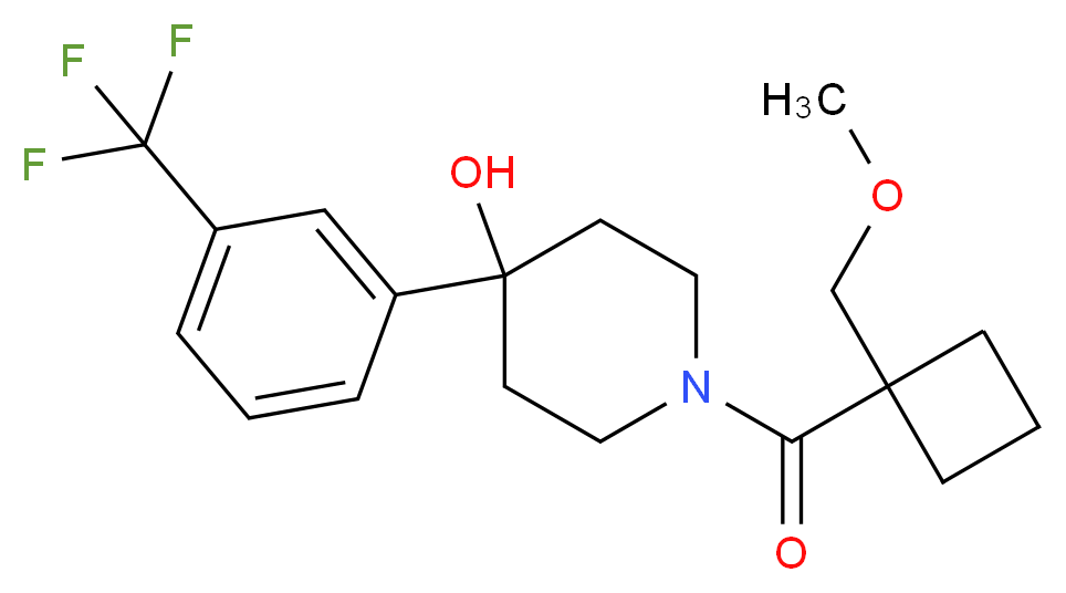 1-{[1-(methoxymethyl)cyclobutyl]carbonyl}-4-[3-(trifluoromethyl)phenyl]-4-piperidinol_Molecular_structure_CAS_)