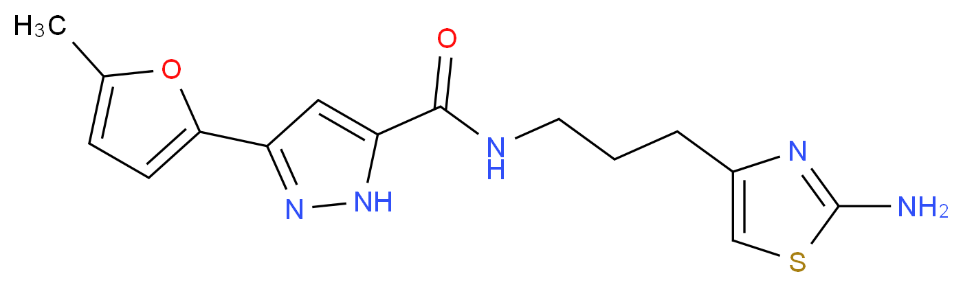 N-[3-(2-amino-1,3-thiazol-4-yl)propyl]-3-(5-methyl-2-furyl)-1H-pyrazole-5-carboxamide_Molecular_structure_CAS_)