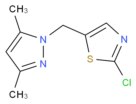 2-Chloro-5-[(3,5-dimethyl-1H-pyrazol-1-yl)methyl]-1,3-thiazole_Molecular_structure_CAS_)