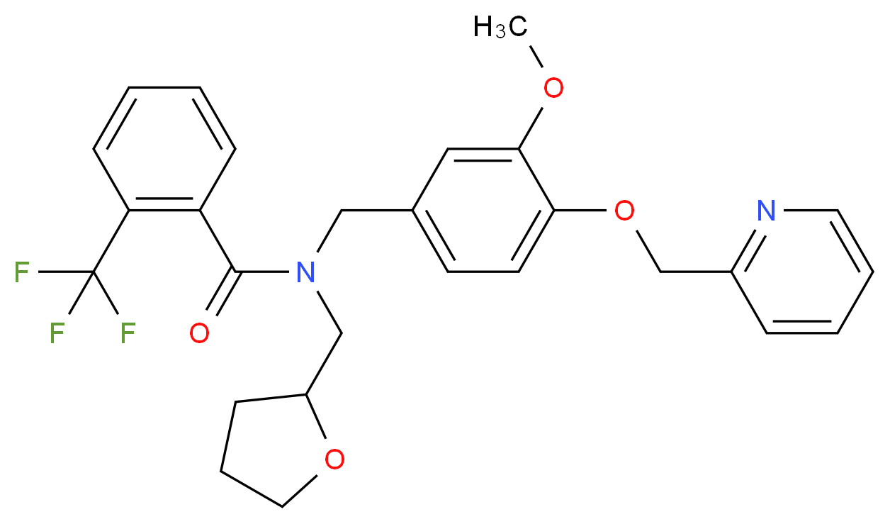 N-[3-methoxy-4-(2-pyridinylmethoxy)benzyl]-N-(tetrahydro-2-furanylmethyl)-2-(trifluoromethyl)benzamide_Molecular_structure_CAS_)