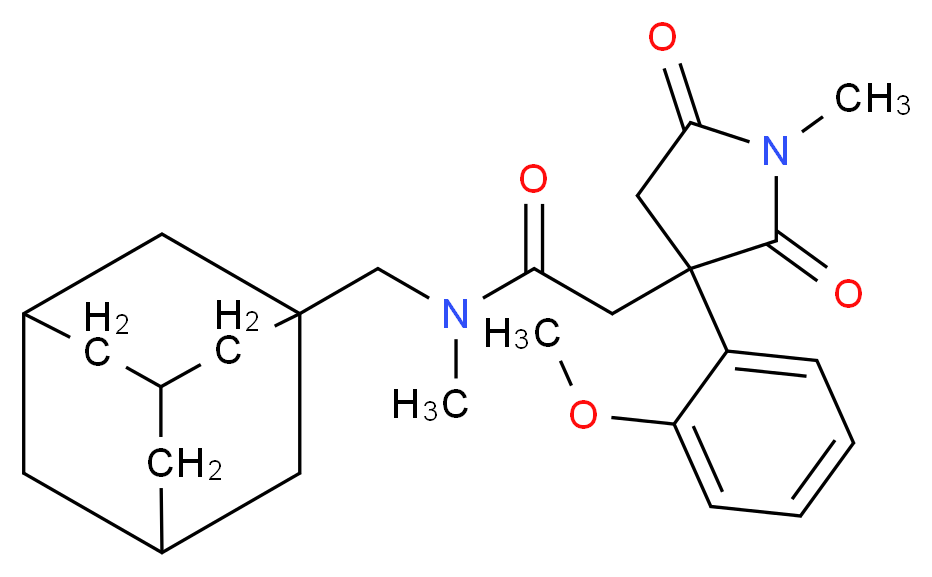 N-(1-adamantylmethyl)-2-[3-(2-methoxyphenyl)-1-methyl-2,5-dioxo-3-pyrrolidinyl]-N-methylacetamide_Molecular_structure_CAS_)