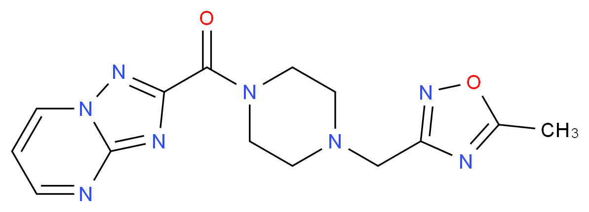 2-({4-[(5-methyl-1,2,4-oxadiazol-3-yl)methyl]piperazin-1-yl}carbonyl)[1,2,4]triazolo[1,5-a]pyrimidine_Molecular_structure_CAS_)