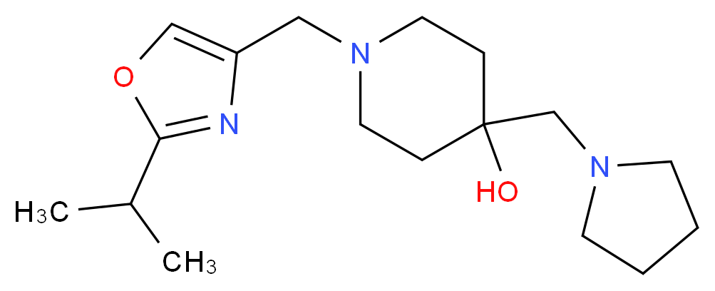 1-[(2-isopropyl-1,3-oxazol-4-yl)methyl]-4-(pyrrolidin-1-ylmethyl)piperidin-4-ol_Molecular_structure_CAS_)