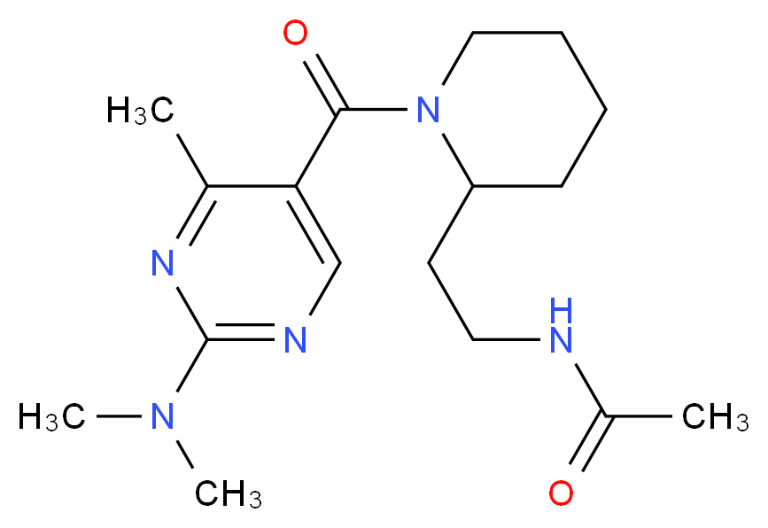 N-[2-(1-{[2-(dimethylamino)-4-methyl-5-pyrimidinyl]carbonyl}-2-piperidinyl)ethyl]acetamide_Molecular_structure_CAS_)