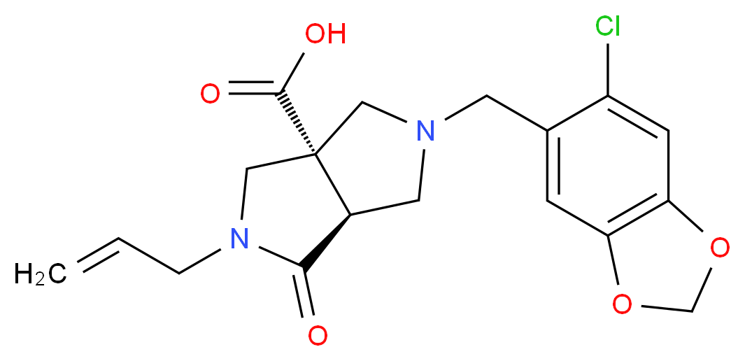 (3aS*,6aS*)-2-allyl-5-[(6-chloro-1,3-benzodioxol-5-yl)methyl]-1-oxohexahydropyrrolo[3,4-c]pyrrole-3a(1H)-carboxylic acid_Molecular_structure_CAS_)